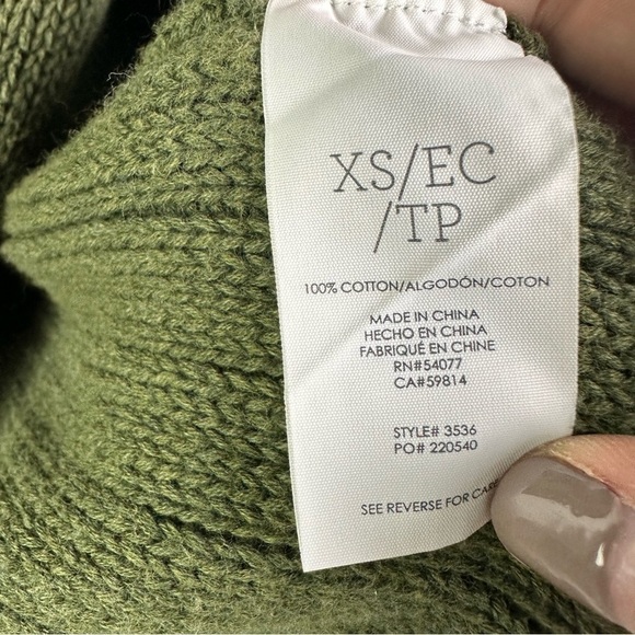 Cabi Aerial Cardigan #3536 XS Olive Green Ribbed Long Button Front - Picture 7 of 7